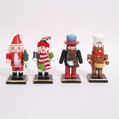 Wood Nutcrackers Figure Xmas Christmas Decor Soldier Nutcracker Statue Table Centerpiece Ornaments Figurine Party Decorations