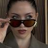 New fashion double beam toad glasses advanced sense rope knot women's personality design glasses European and American catwalk street sunglasses