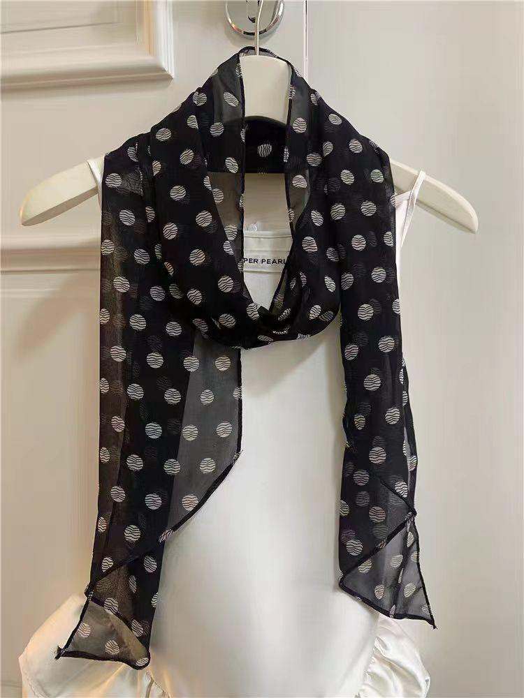 Brown Polka Dot Silk Scarf: Versatile 2025 Hair Tie & Neck Wrap Accessory