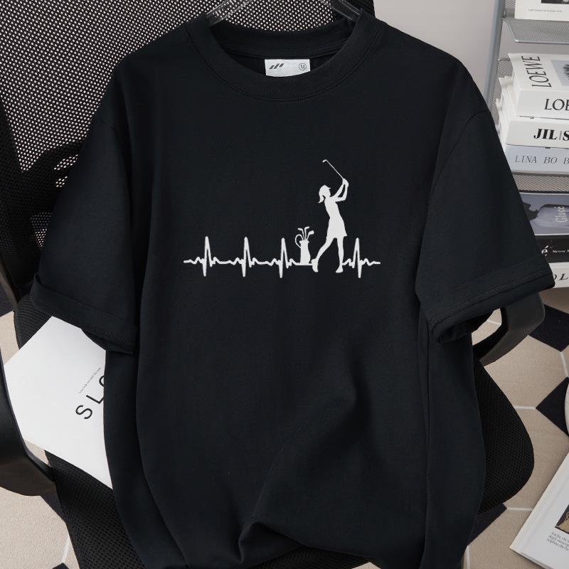Unisex Golf Print Pure Cotton Short-Sleeve T-Shirt