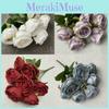 Faux Rose Flower Bundle With Velvet Material For Wedding Centerpieces And Event Decor