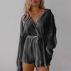 2026 Women's Autumn Fashion Pleated Lace-up Shirt Dress