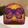 Vibrant Glow Butterfly Print Snapback Duckbill Hat Lightweight Adjustable Baseball Cap Suitable for Outdoors Casual Wear