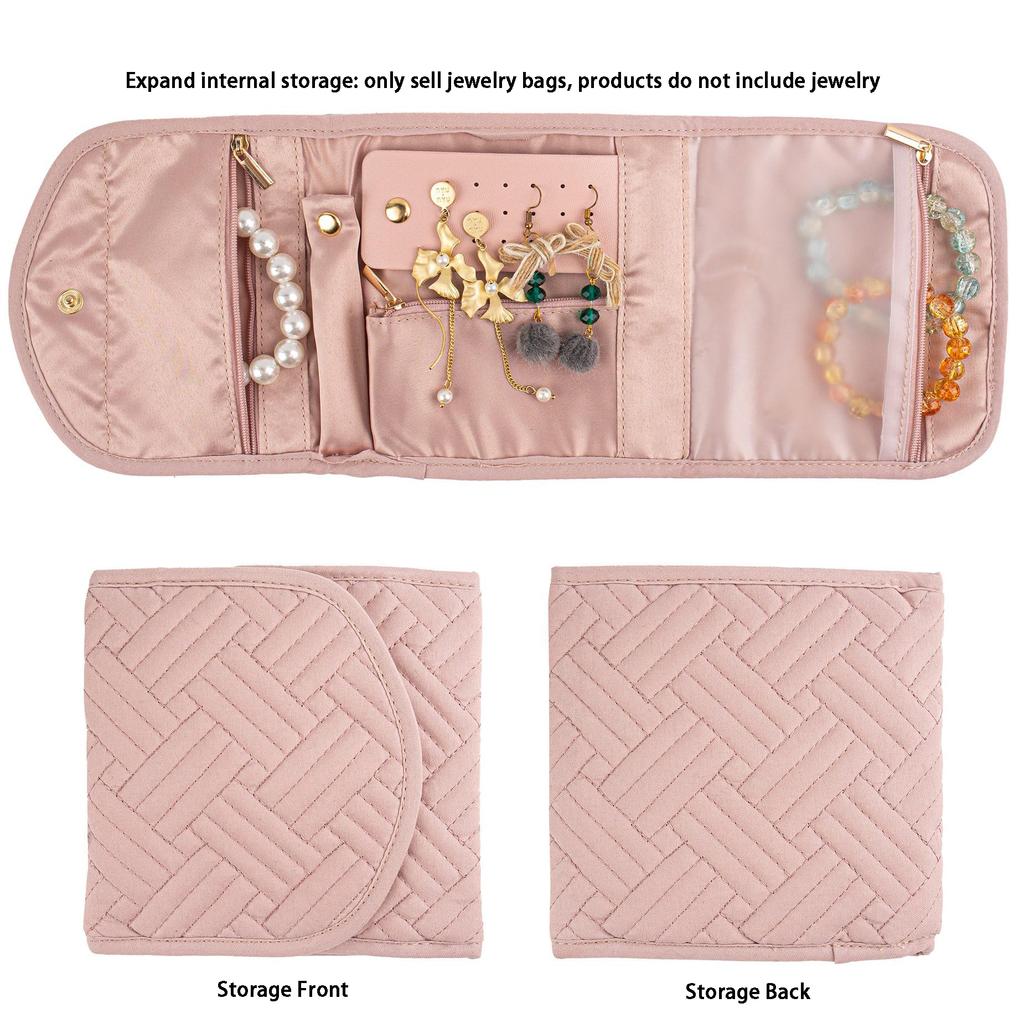 1Pc Jewelry Rolls For Travel, Foldable Jewelry Organizer, Jewelry Storage Roll For Rings Earrings Necklaces Bracelets