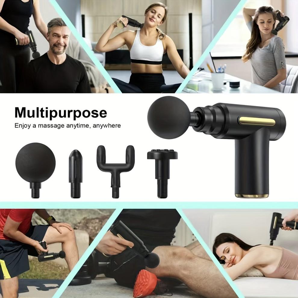 1pc Massage Gun Deep Tissue Muscle Handheld Percussion Massager For Body Back And Neck Pain Ultra Compact Powered By High Torque Fathers Gift For Dad