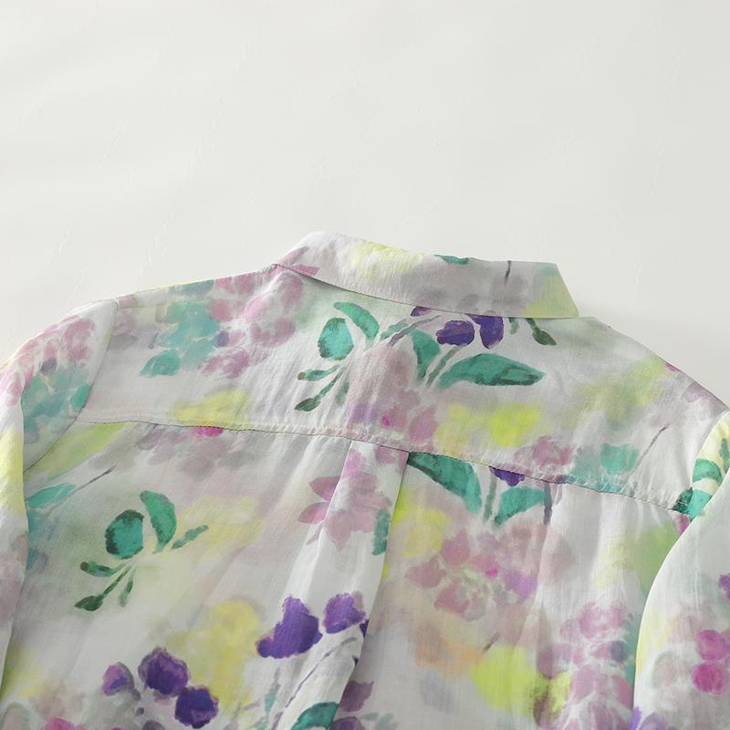 DIMANAF 2025 New Plus Size Women Tops Shirts Tees Floral Casual Loose Blouse Autumn Print Cotton Long Sleeve