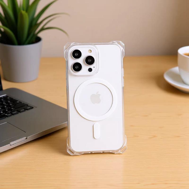Ice Transparent Magnetic iPhone 17 Pro Max Drop-Proof Case with Four-Corner Protection