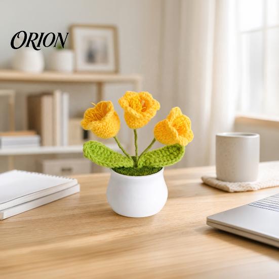 Hemp Rope Plant Pot Woven Potted Plant, Handmade Wool 3D Texture Crochet Maintenance Free Flowerpot Flower with Flowerpot, No Home Decor Eco-friendly