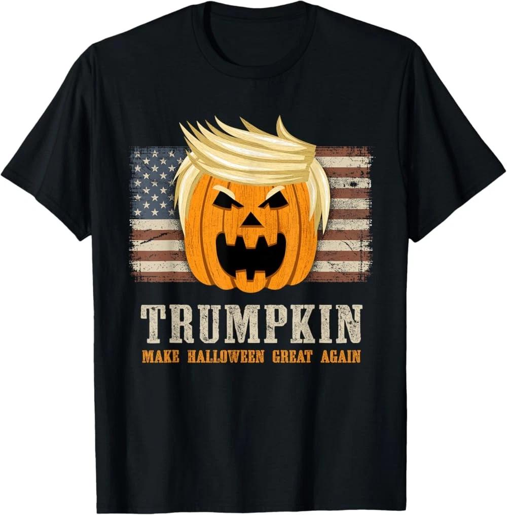 Halloween Trumpkin Vintage US Flag Funny T-Shirt M