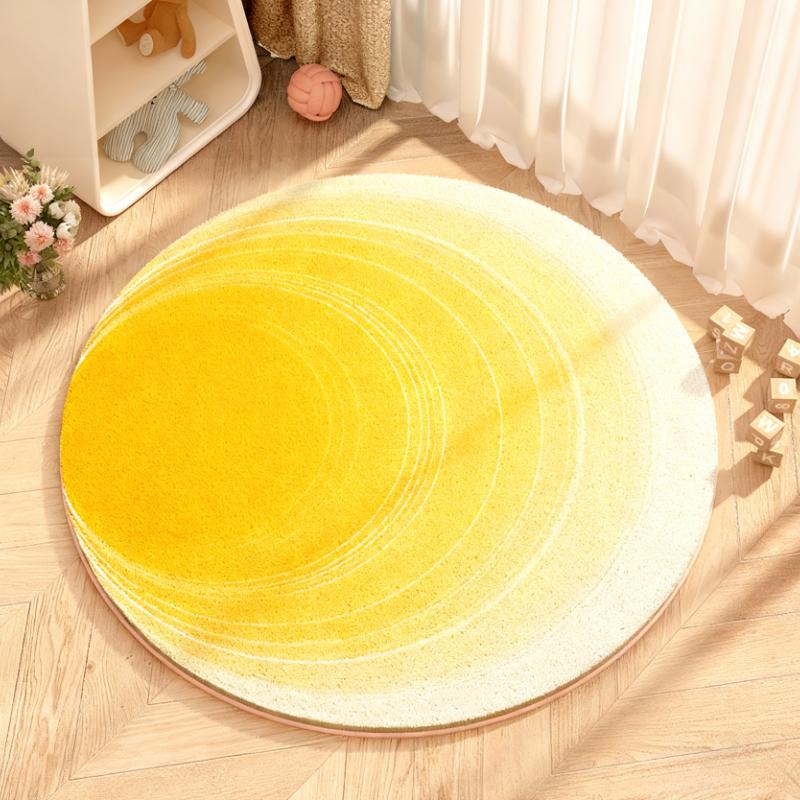 Gradient Color Bedroom Decor Round Carpet Thick Plush Carpets for Living Room Fluffy Soft Bedside Floor Mat Washable Lounge Rug