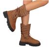 Large Size Medium Tube Snow Boots Women's Winter New Warm Women's Cotton Boots Strap Fluffy Boots