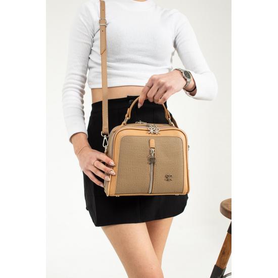 Taschen und Koffer Tara Red Kamel Damen Schultertasche und Tasche 20x24 Größe