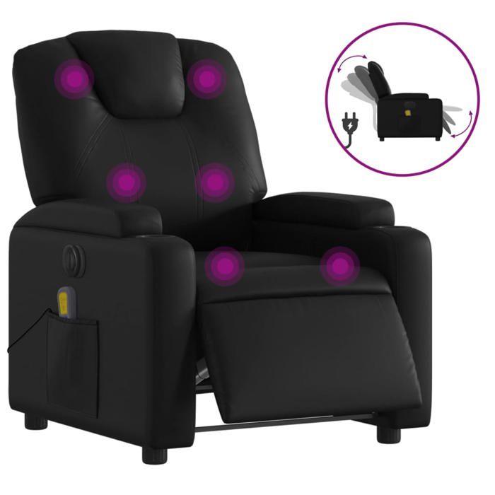 VidaXL Fauteuil de Massage Inclinable Électrique, Chaise de Relaxation avec Dossier et Repose-pied Réglables, Siège de 3204423