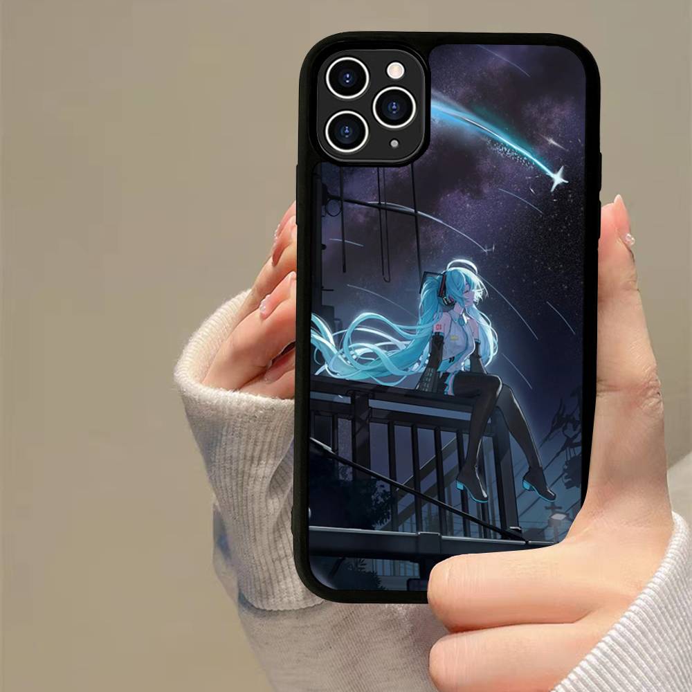 Popular Singer M-MikuS Cute Phone Case Wireless Charging PC+TPU For iPhone 11 12 13 14 15 16 17 Pro Max Plus Case