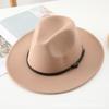 New Men's and Women's Woolen Top Hats, Jazz Hats, Retro Black Woolen Jazz Hats, Flat-brimmed Big Eaves Hats.