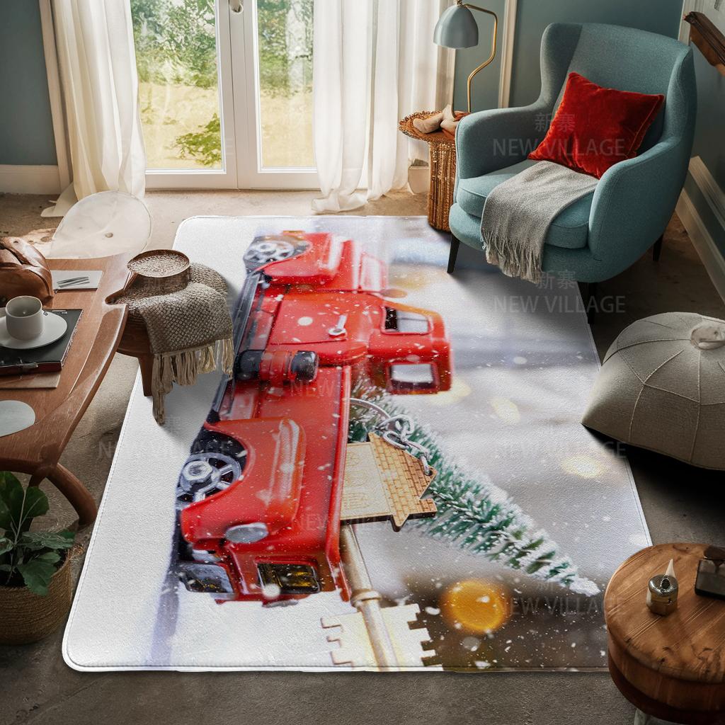 House Entrance Carpet Home Door Mat Living Room Bath Foot Bathroom Non-slip Water Absorption Rugs Bath Merry Christmas Winter