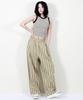 Deumakeu Vintage Stripe Wide Pants Sage Green