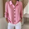 Damen S Strick Knopf Cardigan Pullover Mantel Einfarbig Lässig