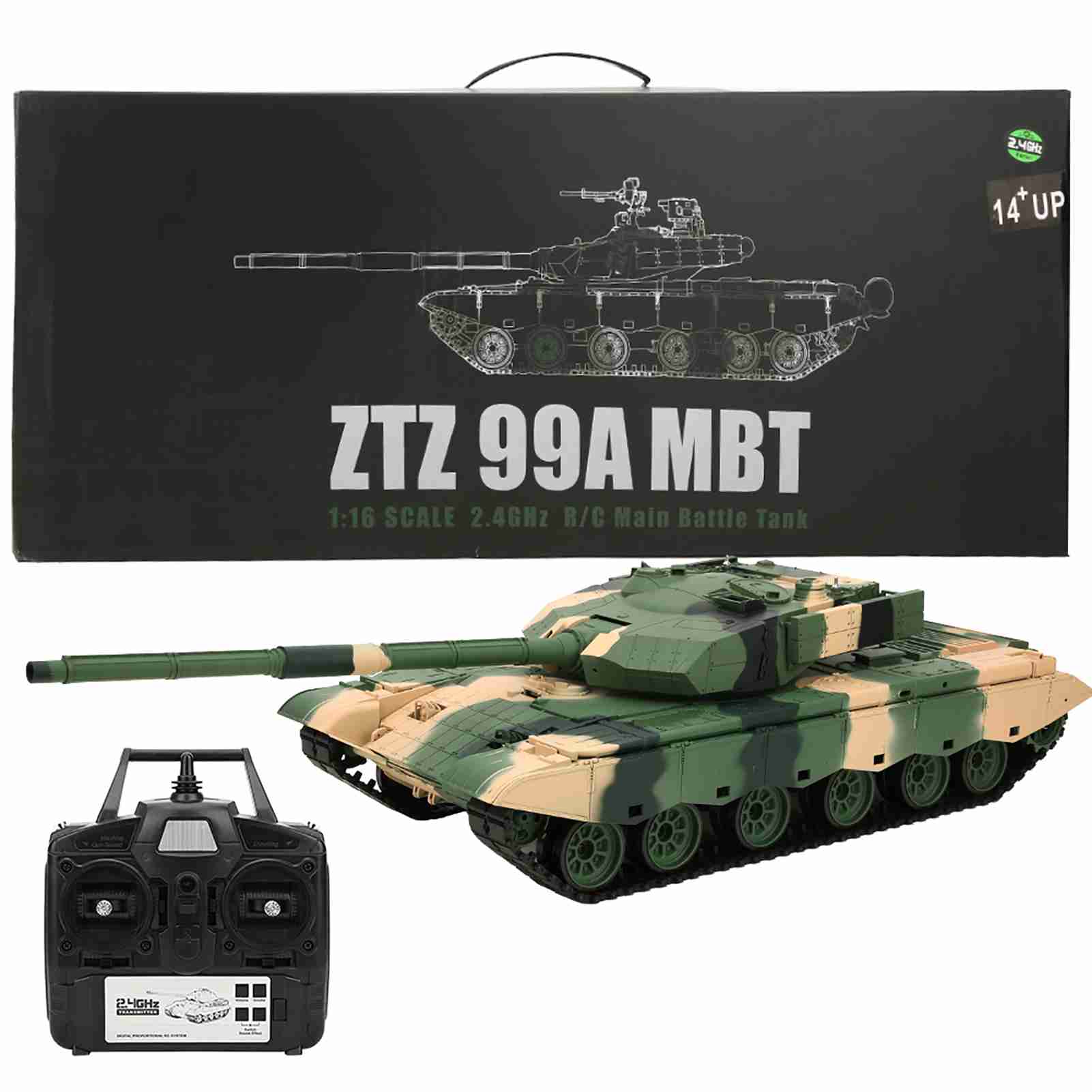 

116 2.4G Электрический пульт дистанционного управления имитация танка модель сплава свет звук детская игрушка