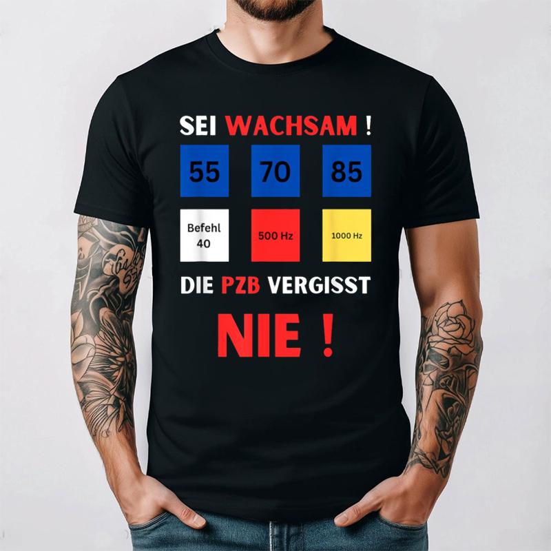 Train Driver Tshirt Cotton PZB Design Short Sleeve Lokführer Railway Insider Joke Casual Letter