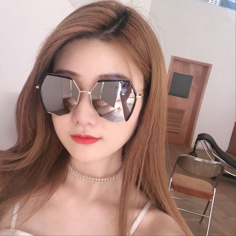 Fashion Square Sunglasses Woman Brand Designer Sun Glasses Female Big Frame Metal Frame Mirror Gradient Eyewear