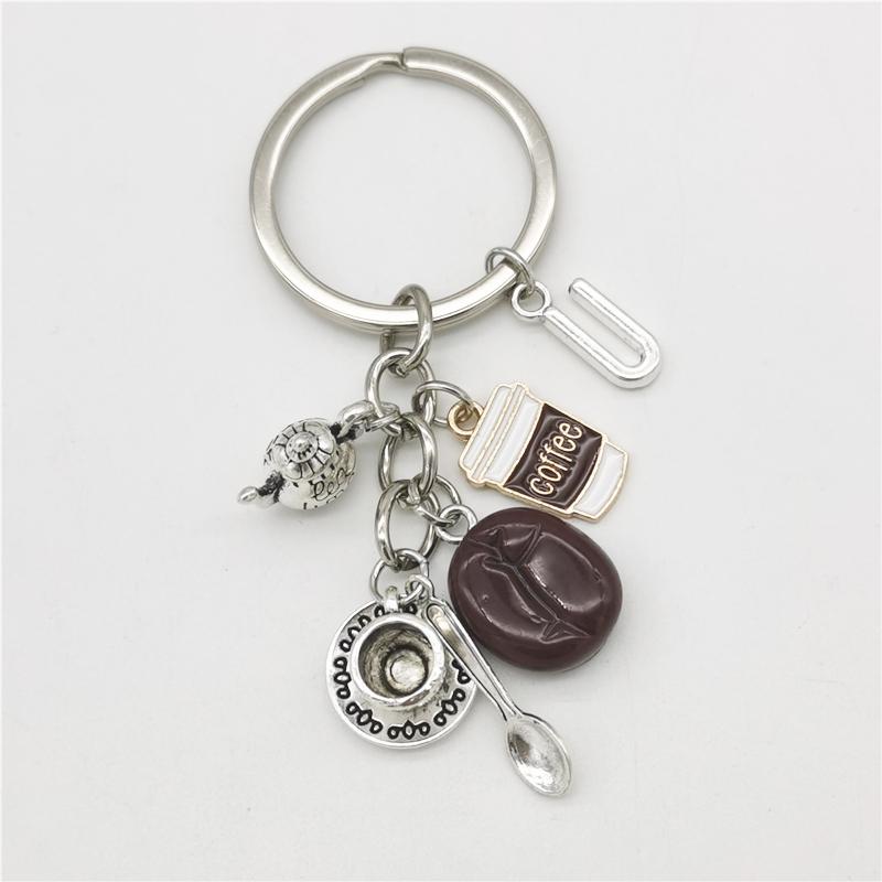 

Брелок із кавовими зернами з 26 буквами, кулон, кавовий брелок, повсякденний брелок, креативні сувеніри, подарунки U