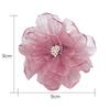 Toppa in tessuto chiffon fatto a mano con fiori da 9 cm, per abbigliamento, cappelli, borse, fermagli per capelli, accessori decorativi fai da te