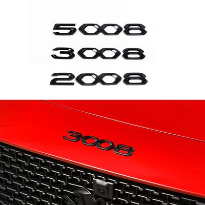 Glossy Black 3008 Rear Sticker 2008 5008 Emblem Sticker For 5008 3008 2008 GT Car Style Car Hood Sticker