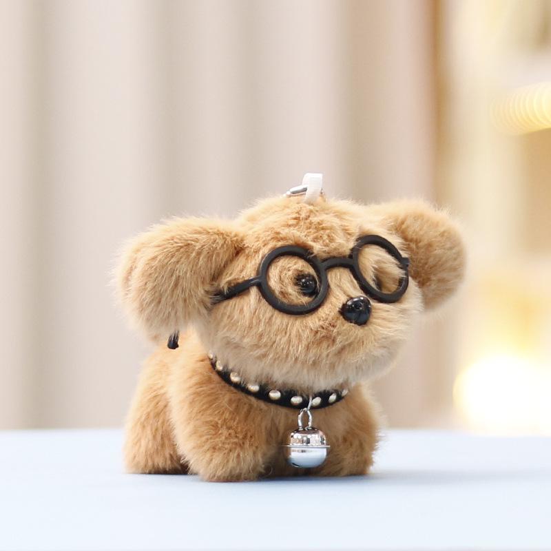 Adorable Plush Dog Keychain - Cute Stuffed Animal Bag Charm Pendant
