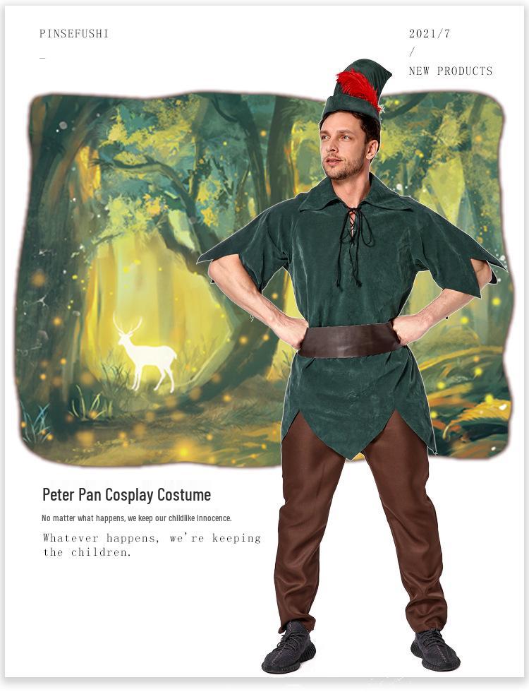Adult Peter Pan & Robin Hood Cosplay Set - Elf Hunter Fairy Tale Costume for Halloween & Role-Playing
