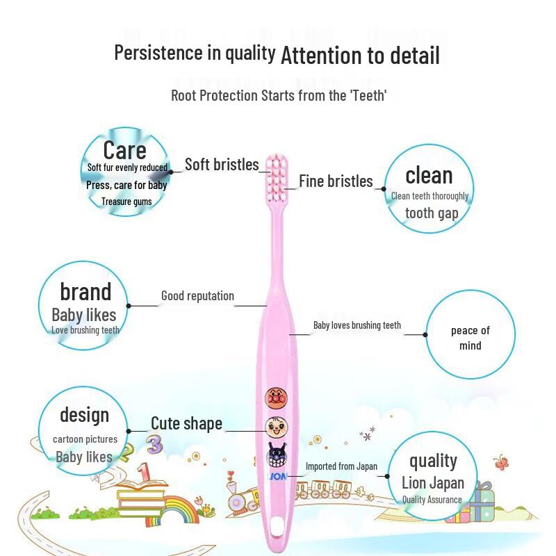 Lion Anpanman Soft Bristle Kids Toothbrush Set (Age 1.5-5)