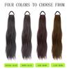 Synthetic Rubber Band Ponytail Sweet Woman Black Slightly Curly Ponytail Extension Long Heat-resistant Wig Acetaldehyde
