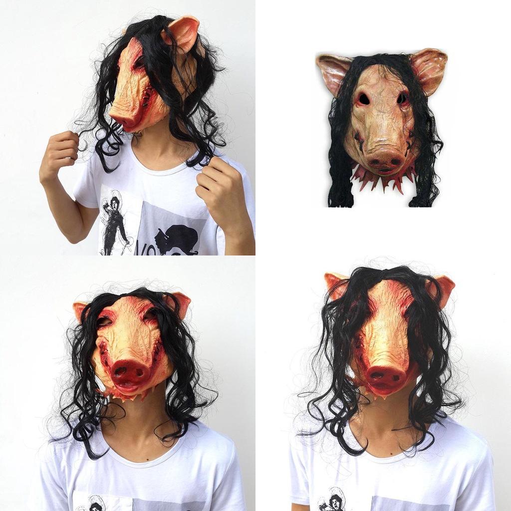 Creepy Animal Prop Scary Pig Head Mask For Halloween Cosplay Costume Parties