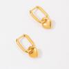 1 Pair Letter U Shape Heart Hoop Earrings For Women Gold Plated Metal Stainless Steel Earrings Punk Rock Ear Jewelry Gifts