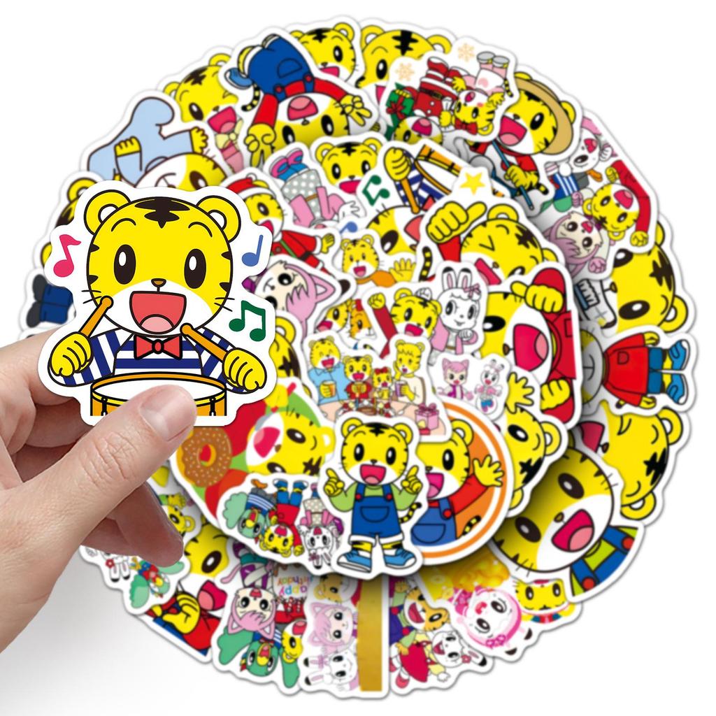 50 Qiaohu Cartoon Tiger Stickers - Creative, Cute, Waterproof for DIY Decor, Thermos Cups, Storage Boxes