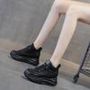 Autumn and Winter Women's Shoes New Trendy Medium Tube Versatile Thick-soled Muffin Inner Height Increase Casual Sports Shoes