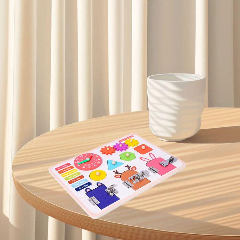 Early Education Unlock Busy Board Toys Wooden Montessori Unlock Game  Fine Motor Training
