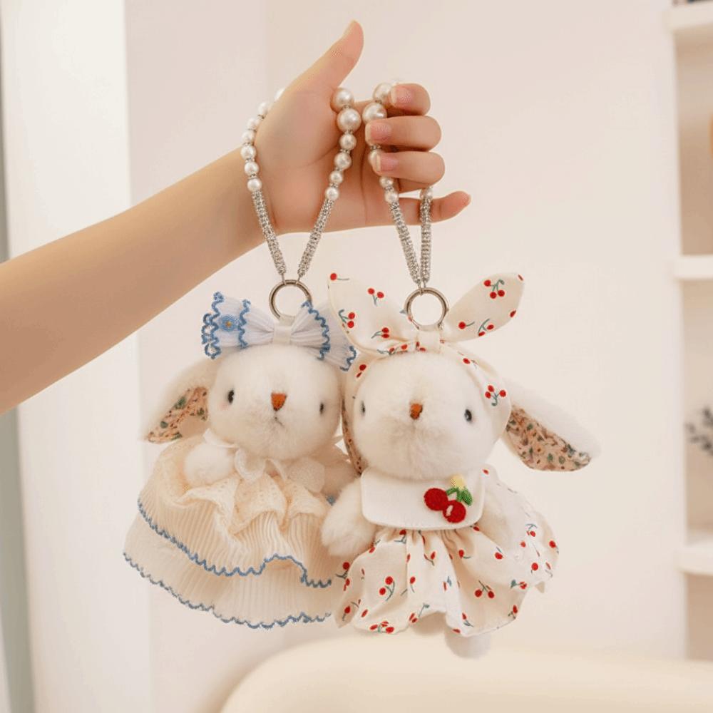 Rabbit Doll Plush Rabbit Keychain Bowknot Bag Hanging Pendant Drooping Ear Rabbit Pendant  Gifts