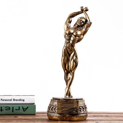 Fitness Muscle Man Sets Up Bodybuilding Sports Competition Trophies Boxing Figures Statues Sculptures Gym Decorations Gift