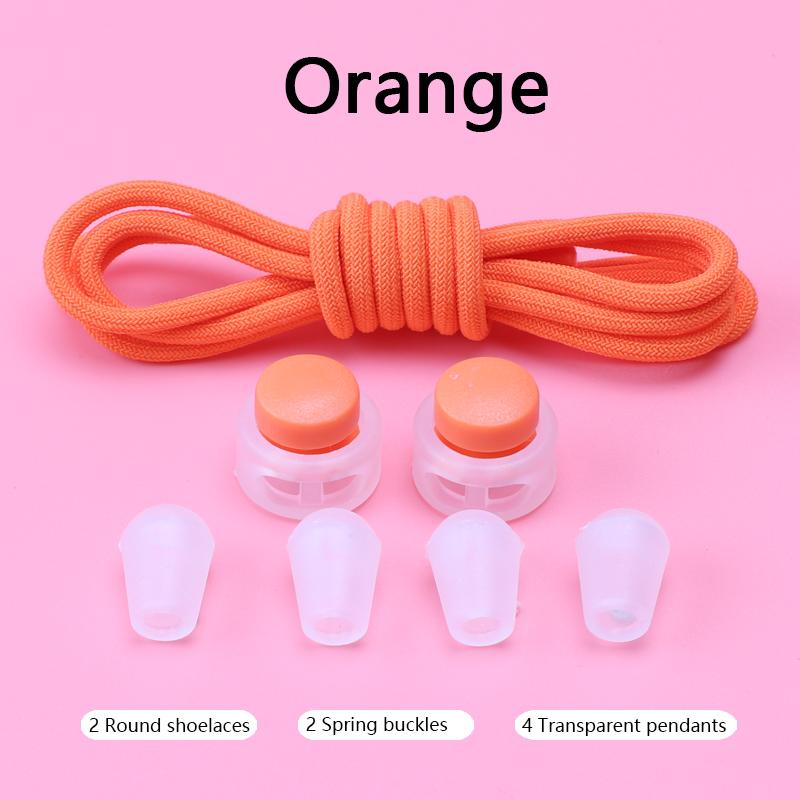 Spring Lock Shoelaces No Tie Shoe Laces Sneakers Round Elastic Shoe Lace Kid Adult Quick Without Ties Shoestrings Rubber Bands