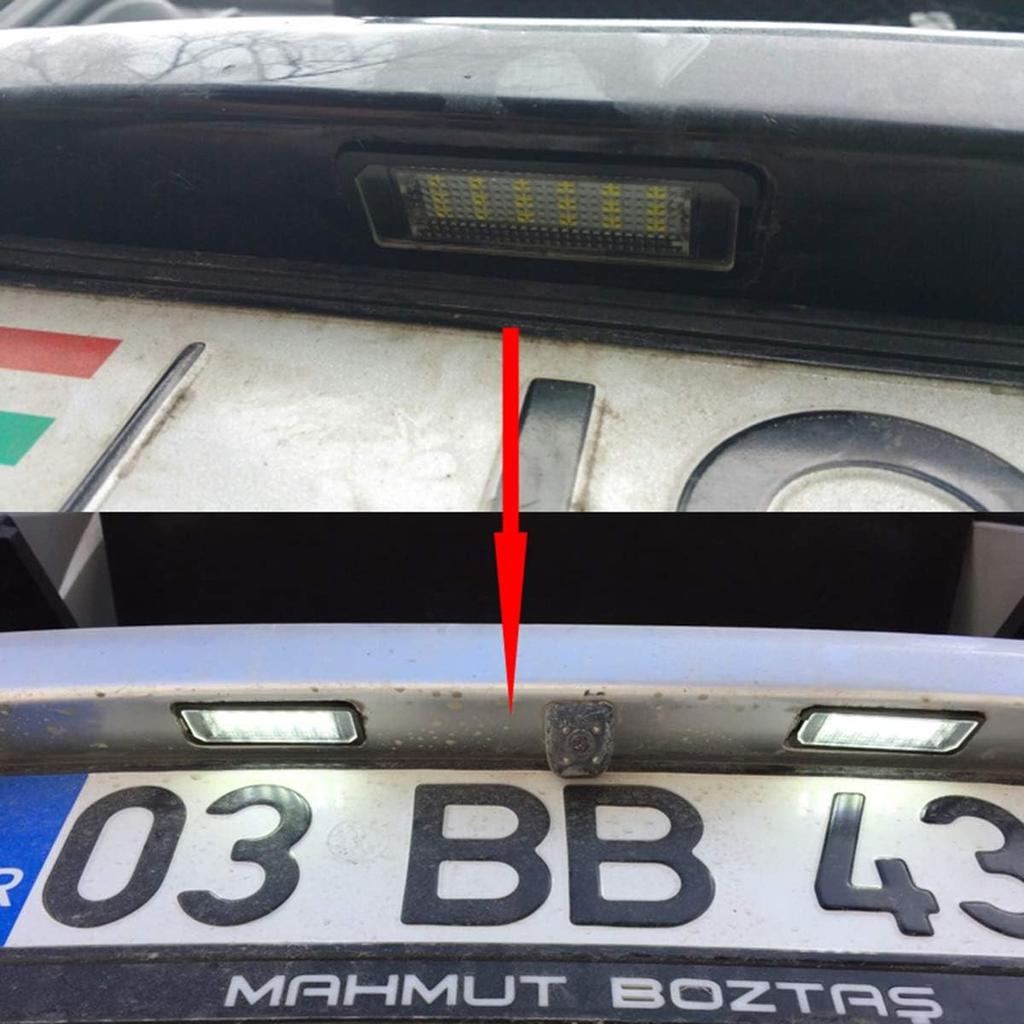 Xenon White LED License Plate Lights for MK5 GTI MK6 MK7 Golf 5 Glof 6 Golf 7 New Beetle Passat CC Rabbit Eos Phaeton Polo Lupo Rear License Plate