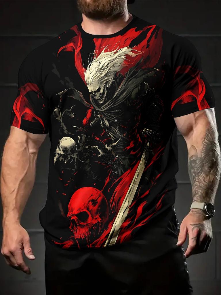 Men's Demon Hunter Skull Flame T-Shirt