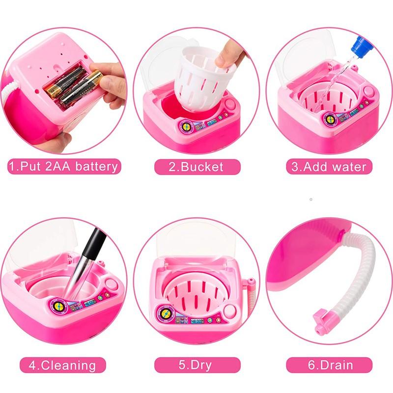 Mini Elektrische Waschmaschine für Make-up-Pinselreinigung und Dehydrierung Waschmaschine Puderquaste Beauty-Ei Make-up-Pinselreiniger Spielzeug