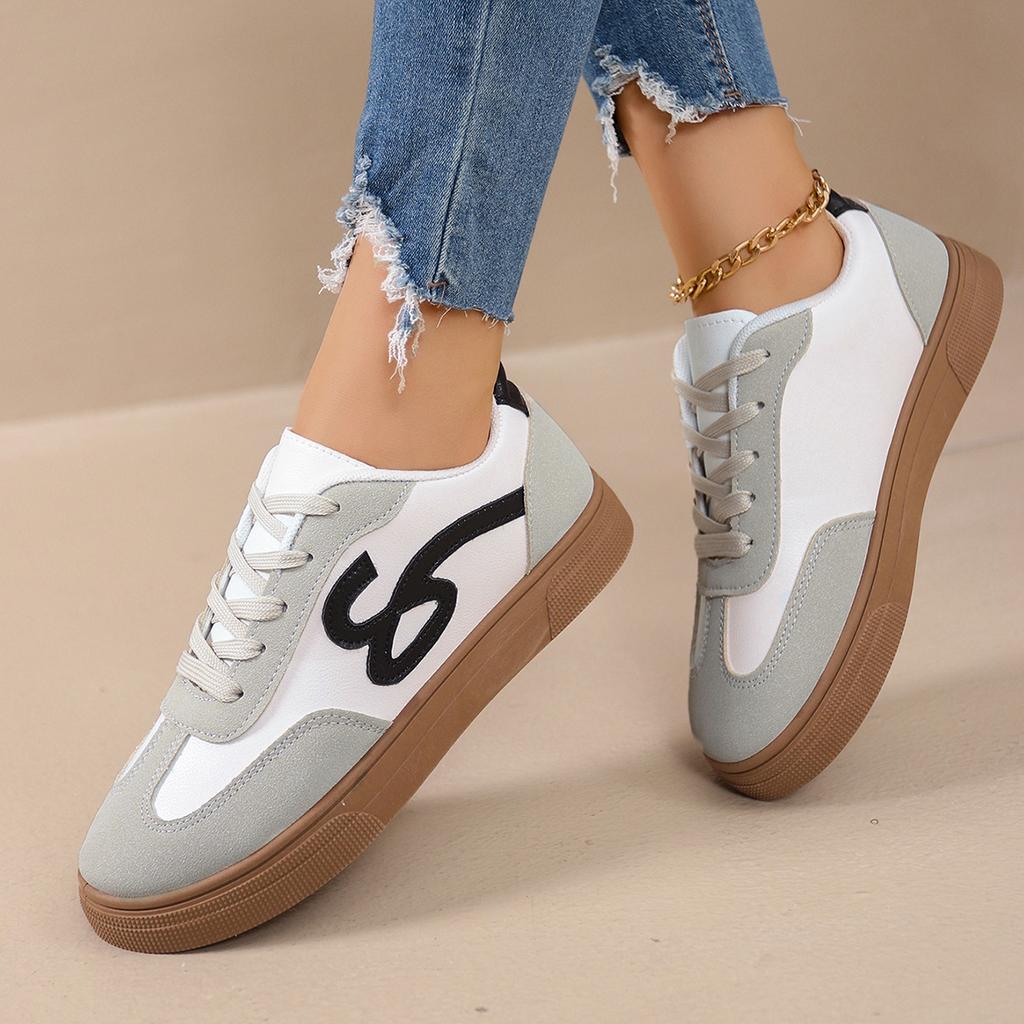 Women'S Lightweight Sports Shoes - All Season, Breathable Synthetic Leather Upper, Fitness Running, Daily Casual Lace Up Shoes