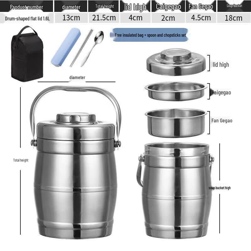 Qiwei 304 Stainless Steel 2-Layer Insulated Food Jar 2000ml