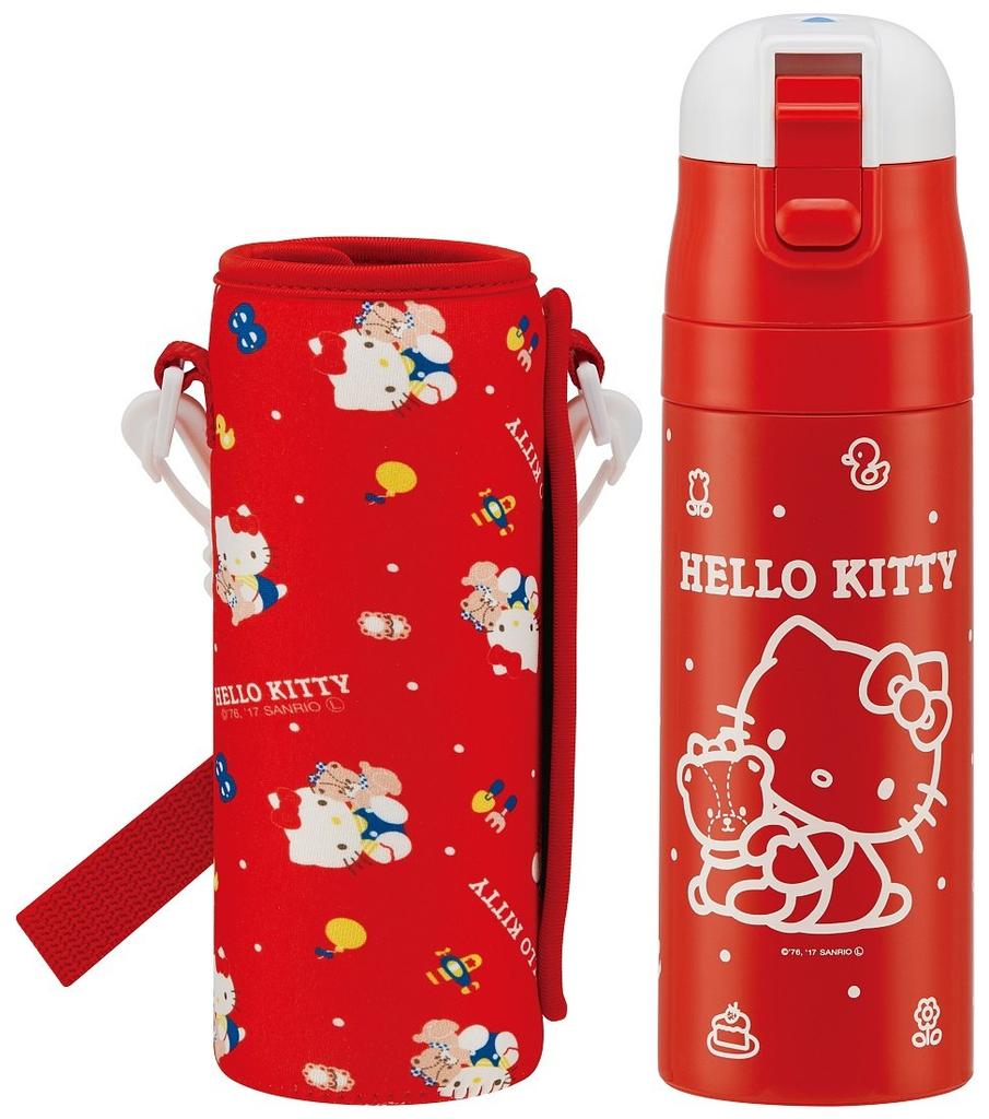 Skater Water Direct with Sanrio Hello Kitty Insulated Stainless Sports Bottle for Children's Bottle, 470ml, Drinking, Cover, Design, Steel,