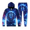 Men's Winter 3D Print Motifs Sweatshirt Top Pants Sets Suit Tracks