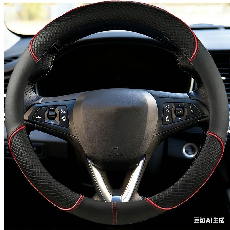 Leather Steering Wrap Car Steering Wheel Cover For Opel Astra (K) Corsa (E) Crossland X Grandland X Ignia Auto