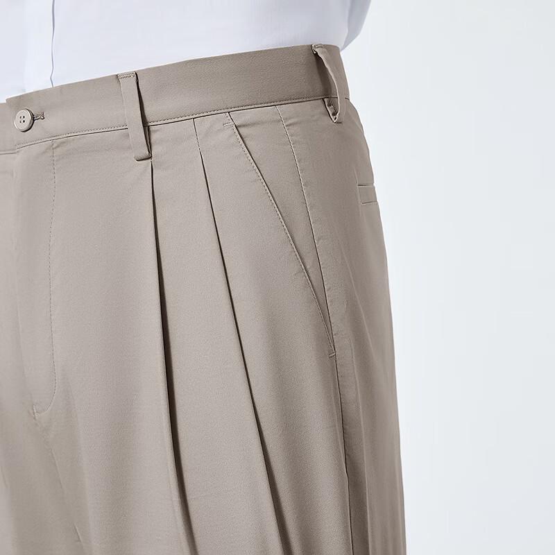 Qipai Men's Lyocell Blend Tapered Cropped Casual Pants