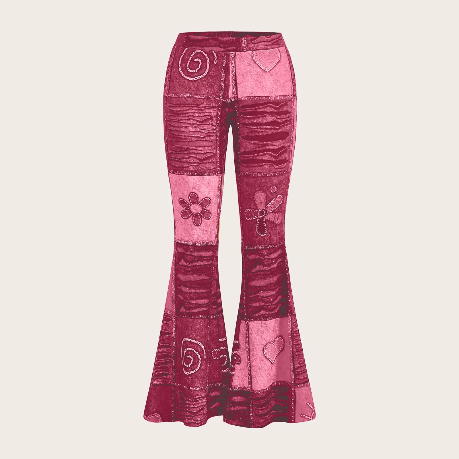 

Women s Loose And Comfortable Casual And Fashion Fashionable Flower Printed Flared Pants M